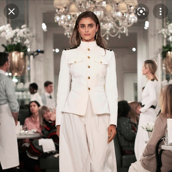 Ralph Lauren Cream Worsted Wool Gold Buttons Military Blazer - Picture 9 of 9